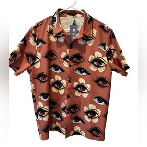 Romwe Mens Short Sleeve Button Up Shirt